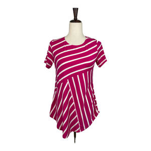 Yelete Striped Short Sleeve Top Small